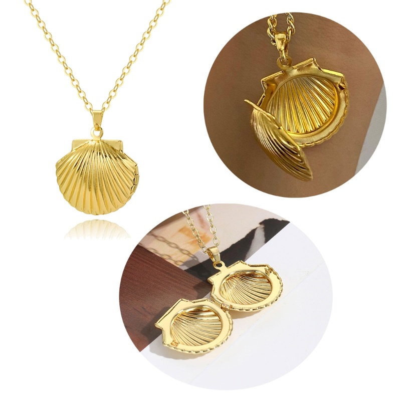 TNB สร้อยคอที่สวยงามพร้อมเปลือกหอย DIY จี้รูปถ่าย Charm โซ่กระดูกไหปลาร้าแฟชั่น