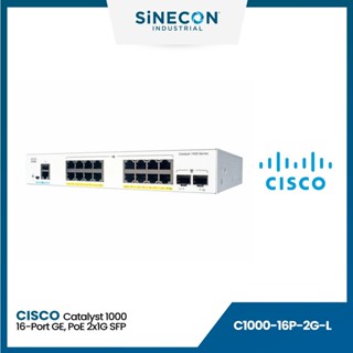 CISCO SWITCH สวิตซ์ Catalyst 1000 16port GE, POE, 2x1G SFP (C1000-16P-2G-L)