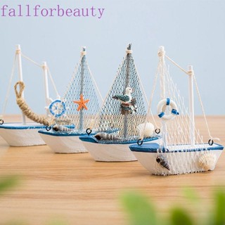 FALLFORBEAUTY โมเดลเรือใบ สไตล์เมดิเตอร์เรเนียน แฮนด์เมด DIY สําหรับตกแต่งบ้าน ของขวัญวันเกิด