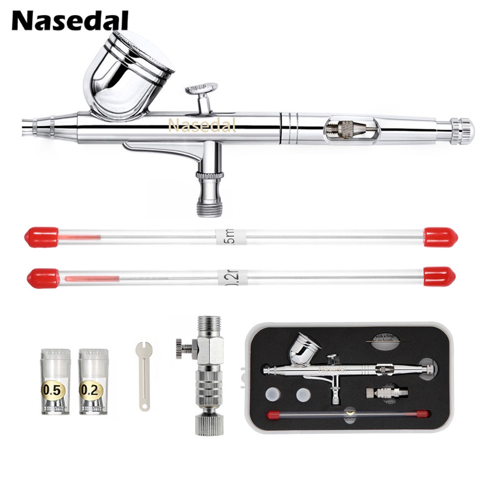 Nasedal 9cc 0.3 มม.Airbrush ชุดเข็ม 0.2 มม.0.5 มม.Non Stick สําหรับตกแต่งเล็บ