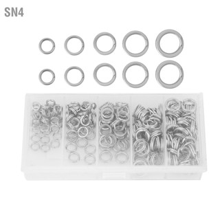 SN4 200pcs Stainless Steel Double Split Ring Connector อุปกรณ์ตกปลา