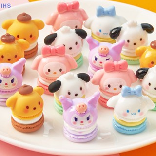 SANRIO [IHS] แผ่นกาวเรซิ่น ลายการ์ตูนอนิเมะน่ารัก 3D สีมาการอง สําหรับทําเครื่องประดับ ตกแต่งเคสโทรศัพท์ DIY 2 ชิ้น