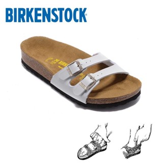 Birkenstock รองเท้าแตะลําลอง แต่งหัวเข็มขัดคู่ สามารถปรับได้ แฟชั่นฤดูร้อน สําหรับผู้ชาย และผู้หญิง