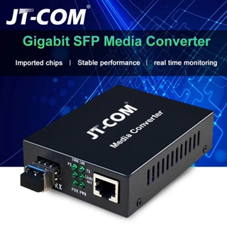 Jt-com สวิตช์ไฟเบอร์ออปติก แปลงสื่อ 1.25G SFP 1000Mbps เป็นสวิตช์ไฟเบอร์ออปติก RJ45 SFP พร้อมโมดูล SFP