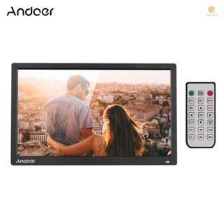 Tosw)andoer กรอบรูปดิจิทัล 17.3 นิ้ว ความละเอียด 1600*900 16:9 TN หน้าจอ LED รองรับปฏิทิน นาฬิกา ตั้งเวลา MP3 เพลง ภาพยนตร์ พร้อมรีโมต IR