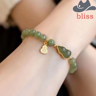 BLISS สร้อยข้อมือ จี้หยกนําโชค แบบสร้างสรรค์ เหมาะกับของขวัญ สําหรับผู้หญิง