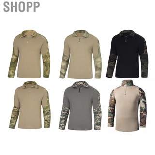 Shopp Quarter Zip Military Jacket  Cotton Blend Scratch Resistant Pullover Cool Quick Drying for Cycling