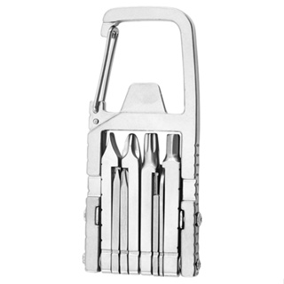 12 In 1 Camping Men Safety Survival Gifts Stainless Steel Ruler Screwdriver Bit Folding Portable Keychain Multitool