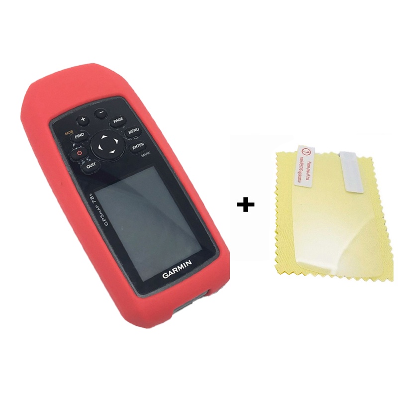 เคสซิลิโคนปกป้องผิวและฟิล์มป้องกันหน้าจอสำหรับ Garmin GPSMAP 78 78S 73 พร้อมอุปกรณ์เสริมและกรณี
