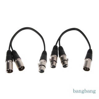 Bang 3-Pin XLR Male To Dual XLR Female Y Splitter อะแดปเตอร์สายเคเบิ้ล สําหรับไมโครโฟน