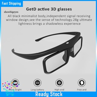 Sges GetD GL1600 แว่นตาโปรเจคเตอร์ 3D ส่งสัญญาณสูง สีดําใส สําหรับ DLP LINK 3D