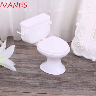 IVANES บ้านตุ๊กตา เฟอร์นิเจอร์น่ารัก ห้องน้ําเด็ก อุปกรณ์เด็กแกล้งทําเป็น ของเล่นห้องน้ํา บ้านตุ๊กตาจิ๋ว วินเทจ ห้องน้ํา โมเดล