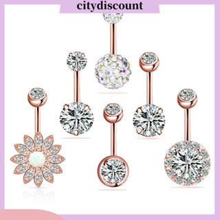 &lt;citydiscount&gt; ชุดจิวเจาะร่างกาย สะดือ ประดับเพทาย 6 ชิ้น สําหรับผู้หญิง