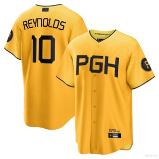 Qy 2023-2024 เสื้อคาร์ดิแกนเบสบอล แขนสั้น พิมพ์ลาย Pittsburgh Pirates Jersey Reynolds Button Down สําหรับผู้ชาย