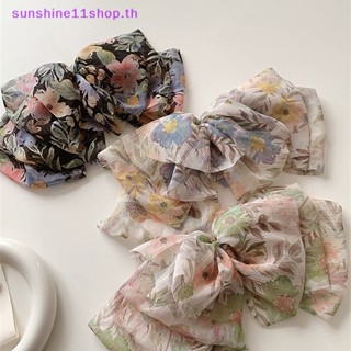 Sunshop กิ๊บติดผม ผ้าชีฟอง ลายดอกไม้ โอเวอร์ไซซ์ แฟชั่นฤดูใบไม้ผลิ สําหรับผู้หญิง TH