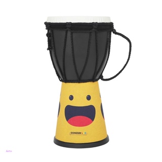 Aoto เครื่องดนตรีกลองแอฟริกัน Djembe Bongos 4 นิ้ว