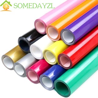 SOMEDAYZL แผ่นฟิล์มสติกเกอร์ เรืองแสง ขนาด 25X30 ซม. หลากสี สําหรับตัดเสื้อผ้า เสื้อยืด DIY