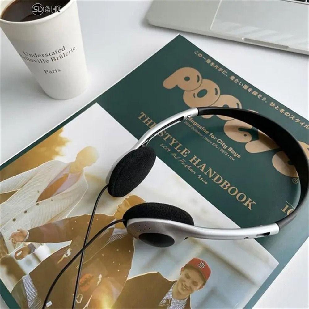 Adamesuo Retro หูฟัง, Over Ear Earbud Vintage Y2k หูฟัง,คลาสสิก 3.5 มม. 80s 90s Retro ชุดหูฟัง CD/Walkman/Mp3