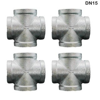 4pcs Unique Simple Reliable Home Decoration Orderly Industrial Vintage Style 4-Way Cross Fitting Connectors