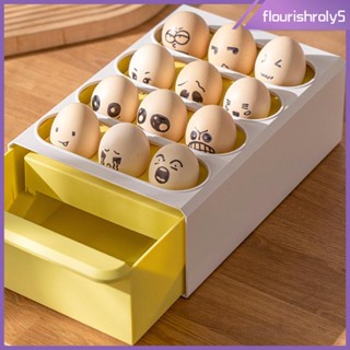 [Flourishroly5] กล่องใส่ไข่ วางซ้อนกันได้ สําหรับตู้เย็น ซุปเปอร์มาร์เก็ต