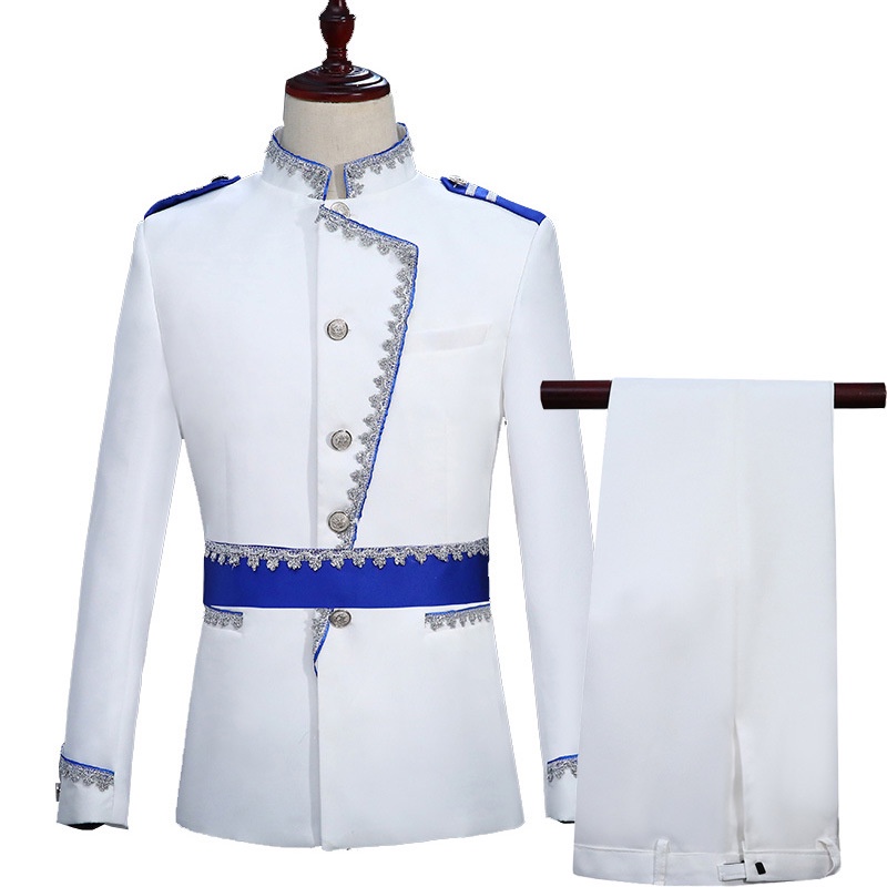 เครื่องแต่งกาย ชุดเจ้าชาย สีขาว สไตล์ยุโรป สําหรับผู้ชาย