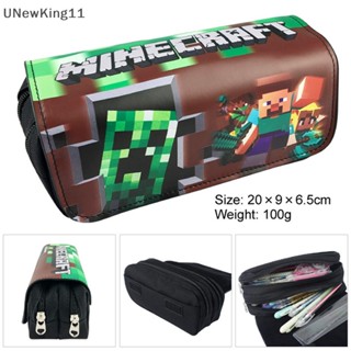 Unewking Minecraft กระเป๋าดินสอ ผ้าแคนวาส มีซิปคู่ ของขวัญ UK สําหรับเด็กผู้ชาย และเด็กผู้หญิง