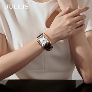 Julius JA-1398 นาฬิกาข้อมือควอตซ์แฟชั่น ทรงสี่เหลี่ยม ขนาดเล็ก สําหรับสตรี 2023