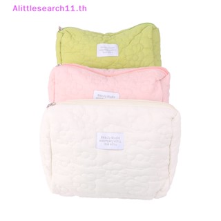 Alittlesearch11 กระเป๋าเครื่องสําอาง ลายดอกไม้น่ารัก สีพื้น สําหรับเดินทาง TH