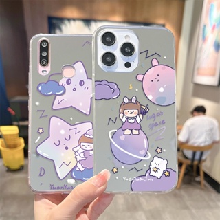 เคสโทรศัพท์มือถือ ซิลิโคนนุ่ม ใส ลายดาวน้อย พร้อมกระจก สําหรับ หัวเว่ย Nova Y90 Y70 Y61 Y60 11 10 9 8 7 7i 5T Y9 Y6p Honor 70 Magic 4 5 P60 Pro | Sjn J003