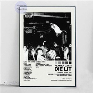 Mt Playboi Carti die Lit โปสเตอร์ อัลบั้มรูปดาว ผ้าแคนวาส สําหรับตกแต่งผนังบ้าน ห้องนั่งเล่น