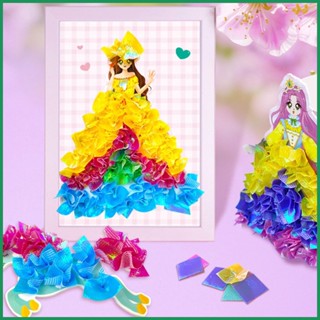 Fabric Art Frenzy Childhood Infinite Dreams Hand-painted Girls Puzzle DIY Art Toy Kit เหมาะสำหรับงานฝีมือเด็กผู้หญิงอายุ 3-8 ปี