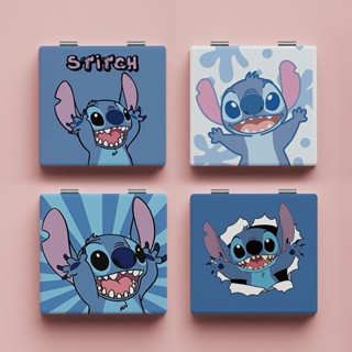 กระจกแต่งหน้า แบบพับได้ แบบพกพา ลายการ์ตูน Stitch สําหรับหอพัก