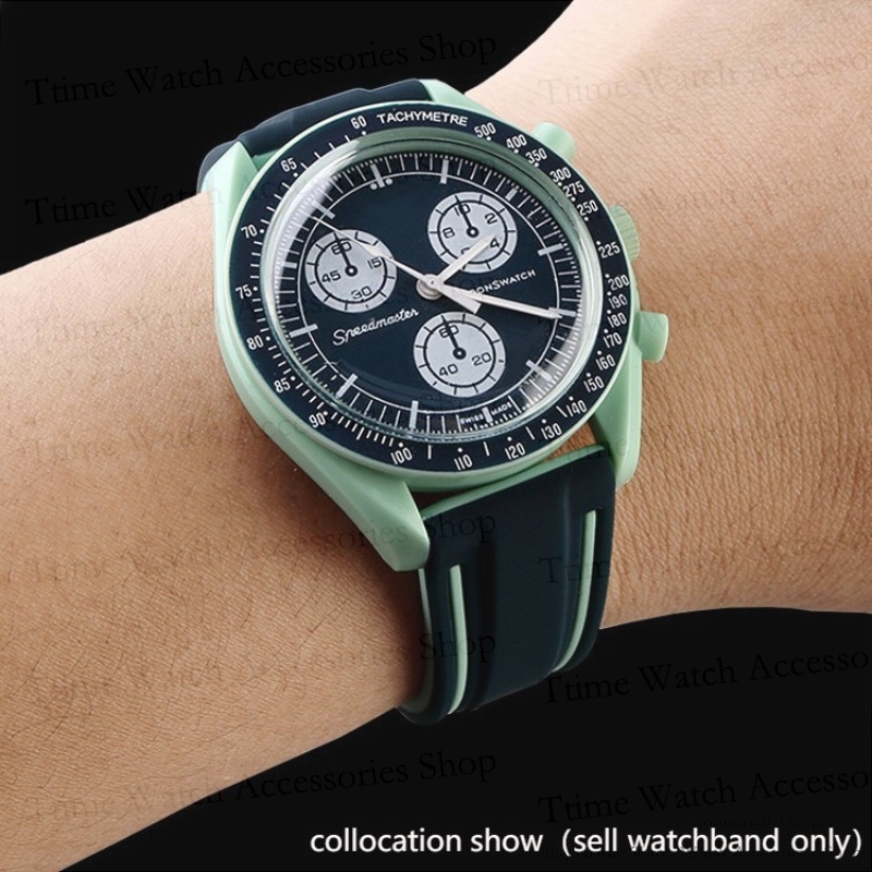 สายนาฬิกาข้อมือ ยางซิลิโคนนิ่ม ปลดเร็ว หลากสี สําหรับ OMG Planetary Joint Moonwatch 20 มม.