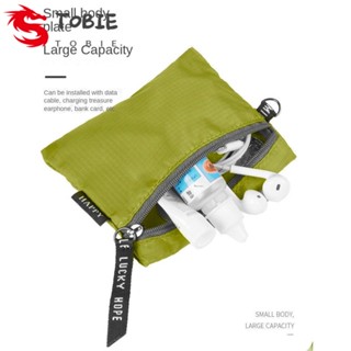 TOBIE Bivy กระเป๋าใส่เหรียญ กระเป๋าใส่หูฟัง พร้อมตะขอ ขนาดเล็ก กระเป๋าเครื่องสําอาง กระเป๋าใส่สายเคเบิลข้อมูล กลางแจ้ง กระเป๋าว่ายน้ํา