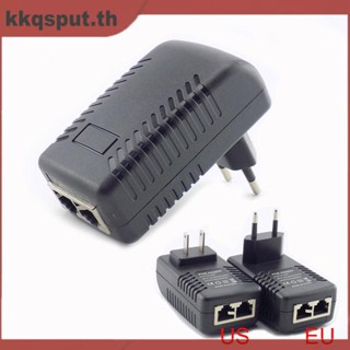 อะแดปเตอร์สวิตช์หัวฉีดพาวเวอร์ซัพพลาย DC 48V 0.5A 24W POE ปลั๊ก US EU สําหรับกล้อง IP Wifi POE E14 THK2