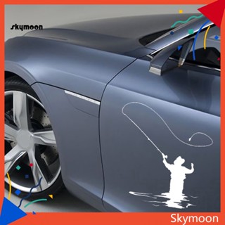 Skym* สติกเกอร์ ลาย Fly Fishing กันน้ํา ลอกออกได้ สําหรับติดตกแต่งรถยนต์ 119x132 ซม.