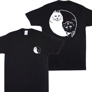 Ripndip เสื้อยืดแขนสั้น พิมพ์ลายแมว Yin Yang สไตล์เดียวกัน สําหรับผู้ชาย และผู้หญิง 0801