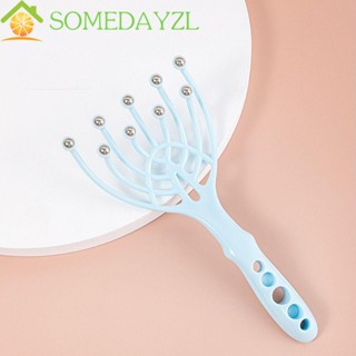 SOMEDAYZL หวีนวดหนังศีรษะ รูปปลาหมึก หัวเหล็ก สําหรับนวดคอ สปา บรรเทาความเครียด ใช้ในบ้าน สํานักงาน