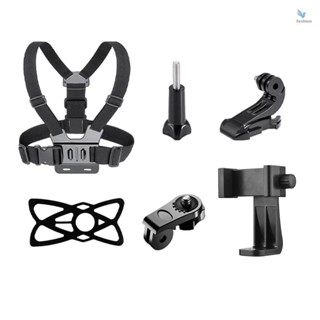 {fash} Andoer 6-in-1 สายรัดหน้าอก ปรับได้ พร้อมคลิปหมุนได้ แบบเปลี่ยน สําหรับกล้อง GoPro Hero10 9 8 7 6 5 4 Session 3+ 3 2 1 Fusion DJI OSMO