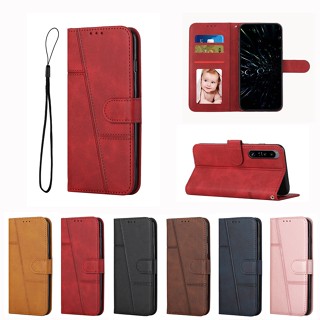 เคสหนัง ฝาพับ พร้อมช่องใส่บัตร สําหรับ Xperia 5 iv Sony Xperia 10 iv Capa Funda Xperia 1 5 10 iv