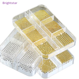 Brightstar ลูกปัดคาเวียร์ โลหะ 3D ขนาดเล็ก สําหรับตกแต่งเล็บ 6 ช่อง ต่อกล่อง DIY ใหม่