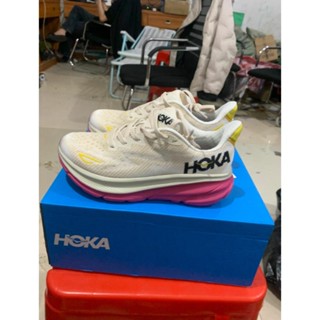 ใหม่ HOKA ONE ONE Clifton 9 รองเท้าวิ่ง ดูดซับแรงกระแทก สีเบจ 2023 YBPC