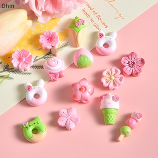 [Dhin] 10 PCS Resin Mini Decorations Cherry Blossoms Flat Back DIY Material Craft Accessories For Phone Case Cake Car Home Decoration COD