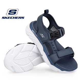 Skechers_ MAX CUSHION รองเท้าแตะลําลอง น้ําหนักเบา เหมาะกับการเล่นกีฬากลางแจ้ง แฟชั่นสําหรับผู้ชาย ไซซ์ 40-45