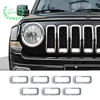 ฝาครอบกระจังหน้ารถยนต์ โครเมี่ยม อุปกรณ์เสริม สําหรับ Jeep Patriot 2011-2016 7 ชิ้น