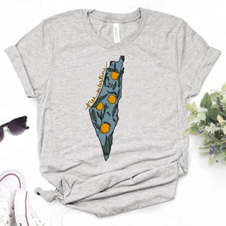 เสื้อยืด พิมพ์ลายกราฟิกการ์ตูนอนิเมะ Palestine สไตล์ญี่ปุ่น สําหรับผู้หญิง