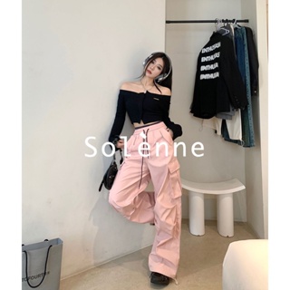 Solenne  กางเกงขายาว กางเกงคาร์โก้ Vintage Cargo pants 2023 NEW Style สไตล์เกาหลี High quality Stylish สบาย A20M05F 36Z230909