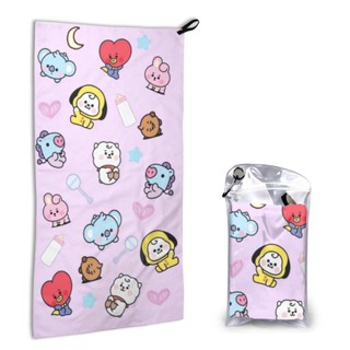 【พร้อมส่ง】BT 21 ผ้าขนหนูไฟเบอร์ แบบแห้งเร็ว พิมพ์ลาย ขนาด 40*80 ซม. สําหรับทุกเพศ