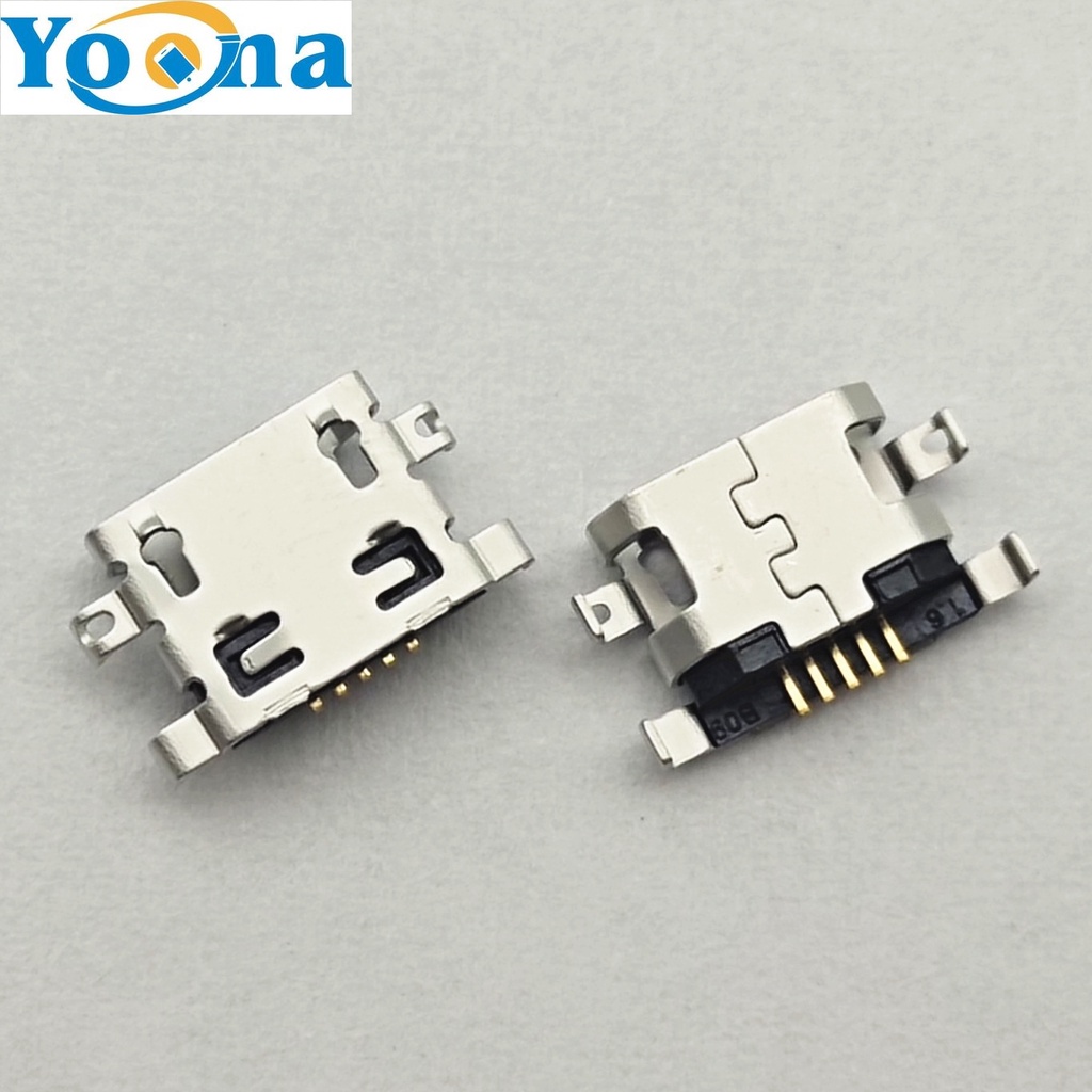 100pcs Micro USB Connector 5pin ชาร์จพอร์ต Dock สําหรับ Moto E6S XT2053 Lenovo A360T A360t A320T A58