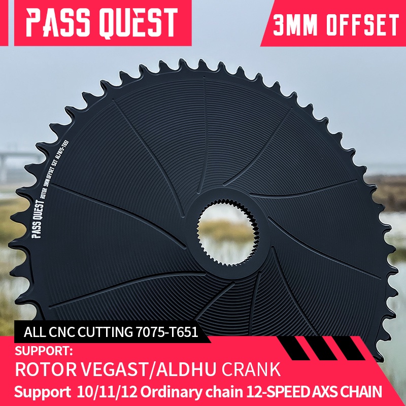 PASS Quest Rotor gravel BIKE 3mmoffest Aero รอบแคบกว้าง chainring DIRECT MOUNT Crank AXS 12 Speed CH